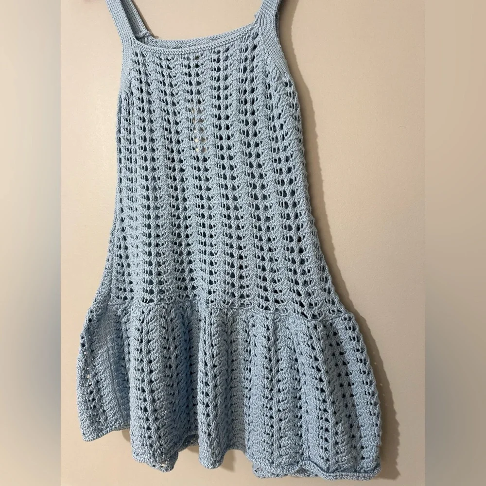 Anthropologie Celandine Blue Crochet Swim Cover-Up - Picture 6 of 10